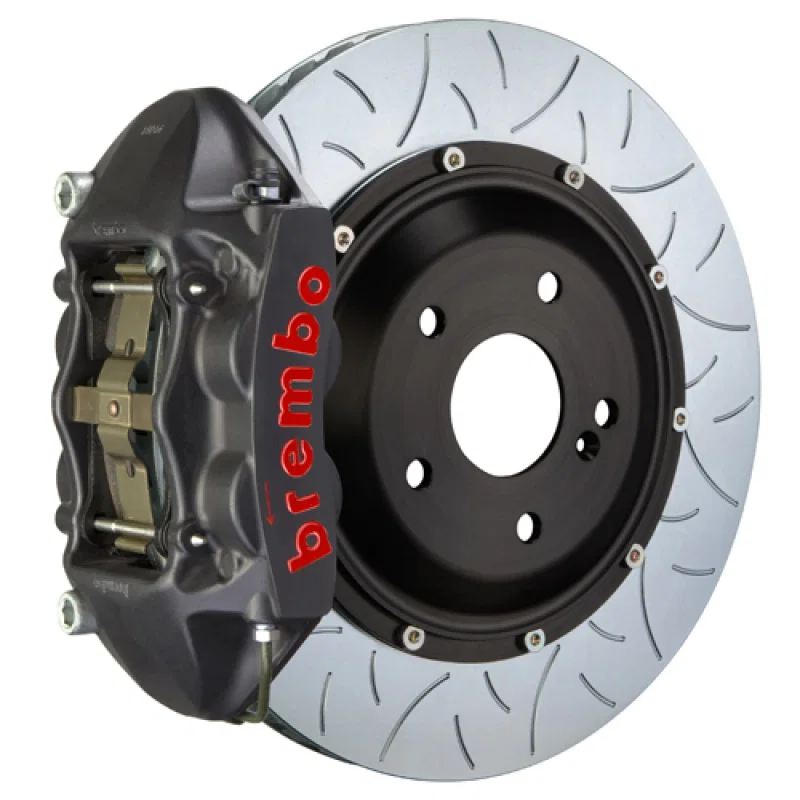Brembo 2P3.9055AS, SS Rear GTS BBK 4 Piston Cast 380x28 2pc Rotor Slotted Type-3-Black HA