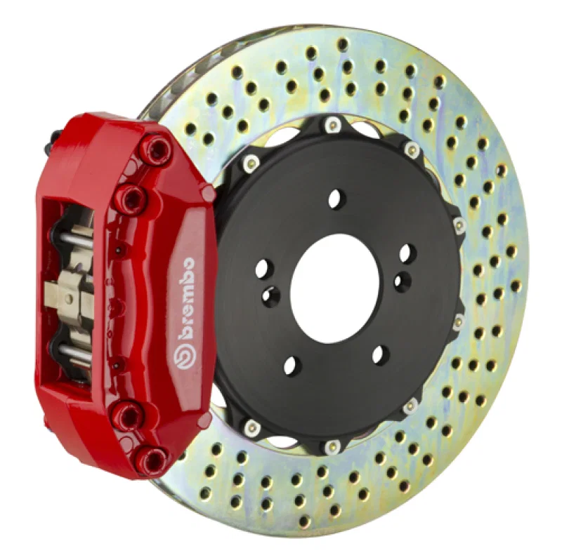 Brembo 2C1.6004A2, 00-02 CL500 Rear GT BBK 4 Piston Cast 2pc 328x28 2pc Rotor Drilled-Red