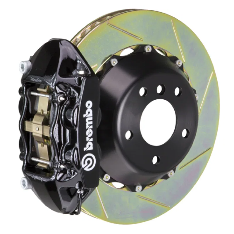 Brembo 2P2.9055A1, SS Rear GT BBK 4 Piston Cast 380x28 2pc Rotor Slotted Type-1-Black