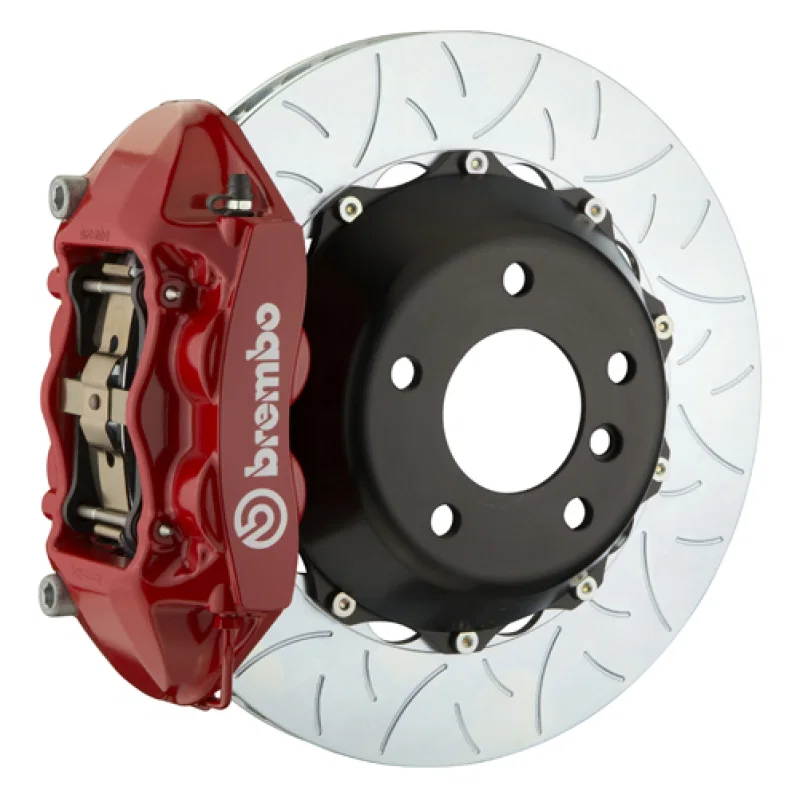 Brembo 2P3.9055A2, SS Rear GT BBK 4 Piston Cast 380x28 2pc Rotor Slotted Type-3-Red
