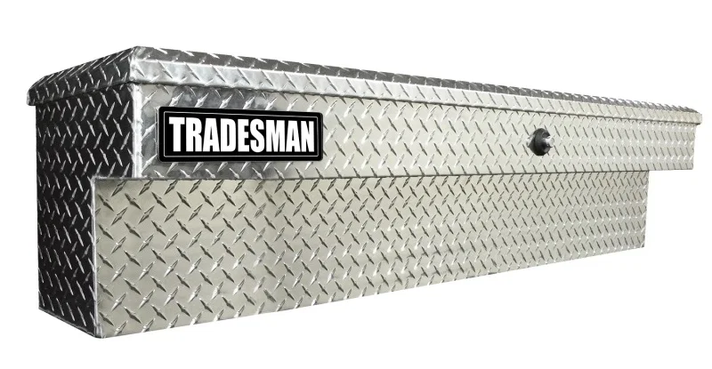 Tradesman 9772PB, Aluminum Side Bin Truck Tool Box w/Push Button (70in.) - Brite