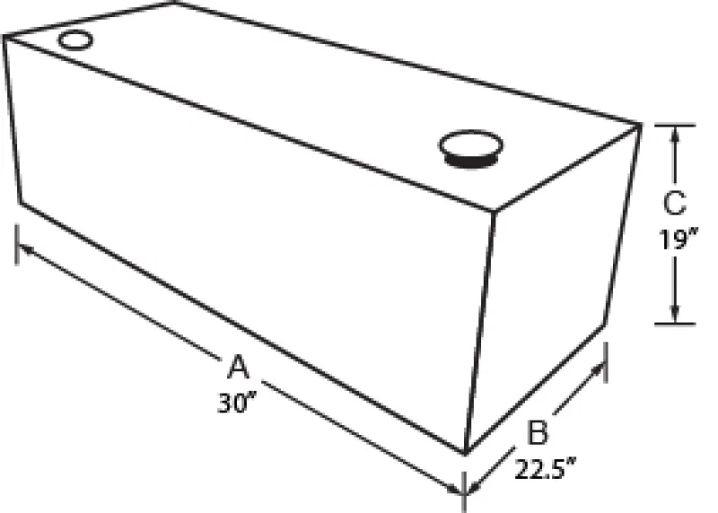 Tradesman 3155, Aluminum Rectangular Liquid Storage Tank (55 Gallon Capacity) - Brite