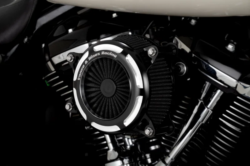 Vance and Hines 41119, & Hines Harley-Davidson Touring/Tri-Glide/Softail VO2 Onyx Air Intake Kit - Contrast