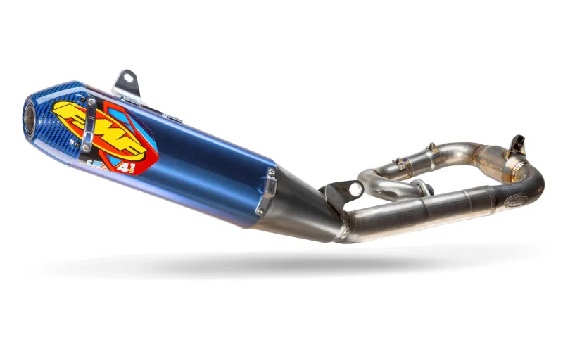 FMF Racing 044487, 19-26 Yamaha YZ250F/FX Anodized Titanium Factory 4.1 RCT Full System w/Blue Cap