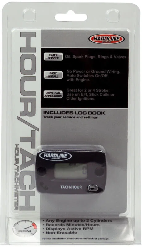 Hardline HR-8061-2, Hour Tachometer Meter Up To 2 Cylinders - 2/4 Stroke