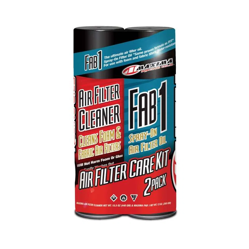 Maxima 70-799202, Air Filter Maintenance Care Combo Kit - FAB-1/Air Filter Cleaner 2-Pack (Aerosol)