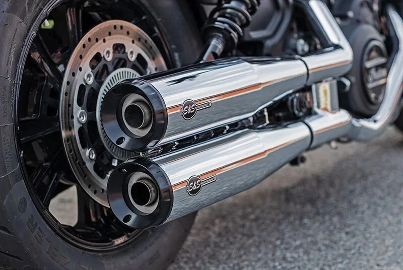 S&S Cycle 4110-156, 15-23 Indian Scout 4in Grand National Slip-on Muffler - Chrome