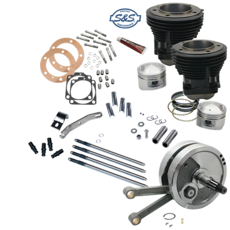S&S Cycle 91-9126, 70-84 BT 93in Sidewinder Big Bore Stroker Kit - Gloss Black