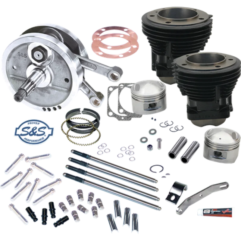 S&S Cycle 91-9134, 70-84 BT 96in Sidewinder Big Bore Stroker Kit - Gloss Black
