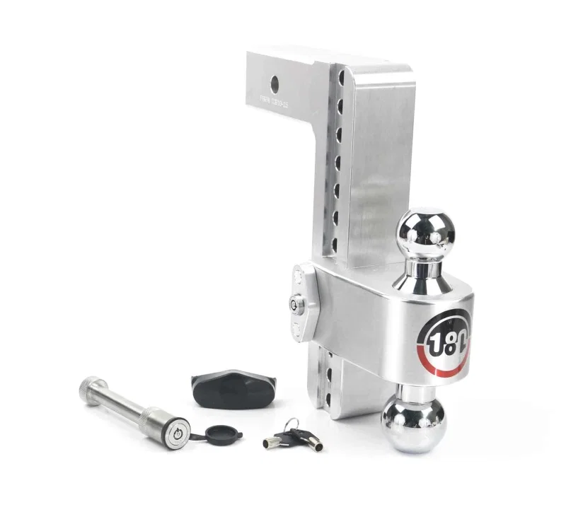 Weigh Safe CTB10-2.5-KA, 180 Hitch 10in Drop Hitch & 2.5in Shank (10K/18.5K GTWR) w/WS05 - Aluminum