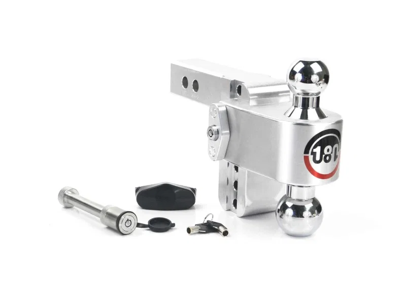 Weigh Safe CTB4-2-KA, 180 Hitch 4in Drop Hitch & 2in Shank (10K/12.5K GTWR) w/WS05 - Aluminum