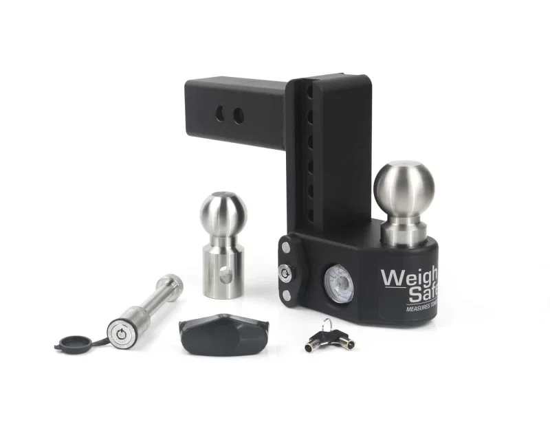 Weigh Safe SWS6-2.5-KA, 6in Drop Hitch w/Built-in Scale & 2.5in Shank (10K/22K GTWR) w/WS05 - Steel