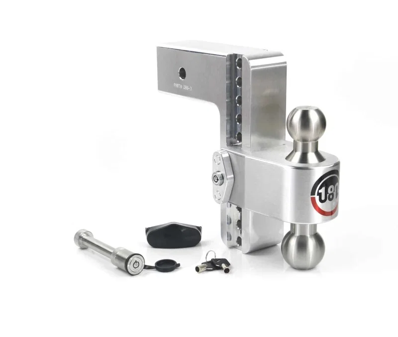 Weigh Safe LTB8-3-KA, 180 Hitch 8in Drop Hitch & 3in Shank (10K/21K GTWR) w/WS05 - Aluminum