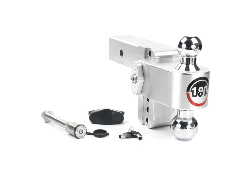 Weigh Safe CTB4-2.5-KA, 180 Hitch 4in Drop Hitch & 2.5in Shank (10K/18.5K GTWR) w/WS05 - Aluminum