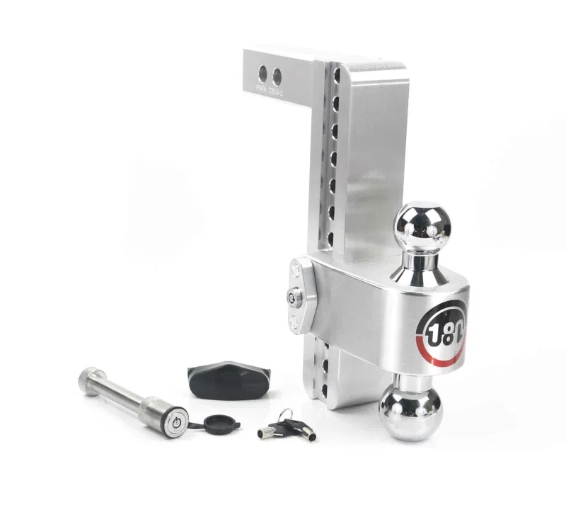 Weigh Safe CTB10-2-KA, 180 Hitch 10in Drop Hitch & 2in Shank (10K/12.5K GTWR) w/WS05 - Aluminum
