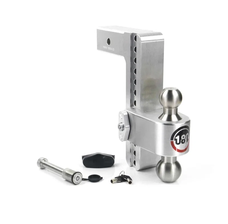 Weigh Safe LTB10-2.5-KA, 180 Hitch 10in Drop Hitch & 2.5in Shank (10K/18.5K GTWR) w/WS05 - Aluminum