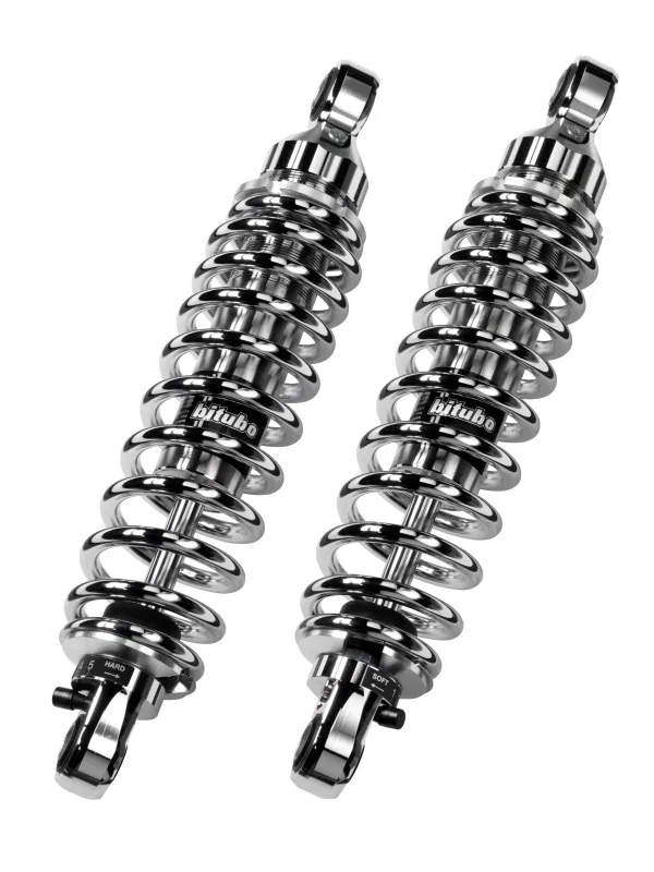 Bitubo Suspension H0010WME03, WME0 Twinshocks Adjustable: Spring Preload, Rebound, Length 321mm, Chrome Edition