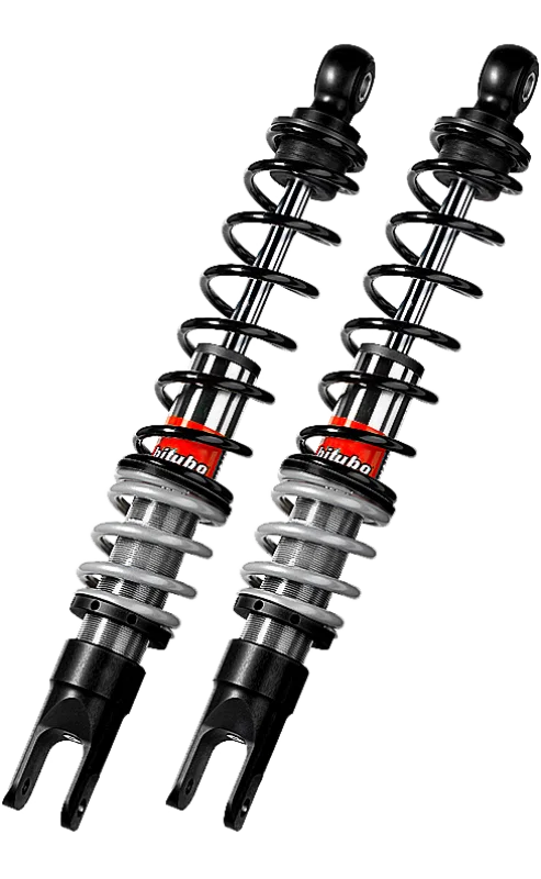Bitubo Suspension SC014YRB02, YRB0 Twinshocks Front Adjustable: Spring Preload, Black Spring