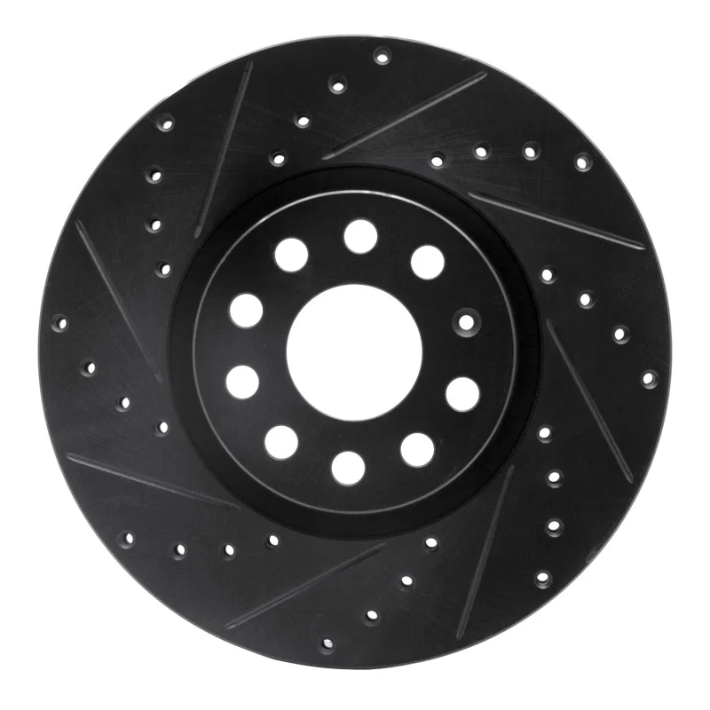 R1 Concepts 633-74053L, R1 2005-2025 Audi A3 Sportback E-Tron Front Left Drilled & Slotted Black Brake Rotor