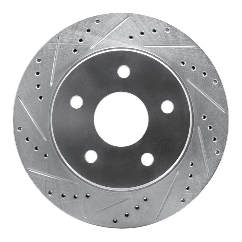 R1 Concepts 631-40094L, R1 02-24 Dodge Ram 1500 Front Left Drilled & Slotted Silver Brake Rotor