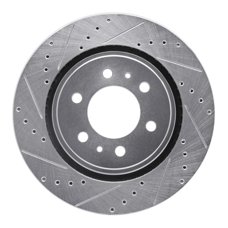 R1 Concepts 631-47086L, R1 19-25 Cadillac Escalade Front Left Drilled & Slotted Silver Brake Rotor