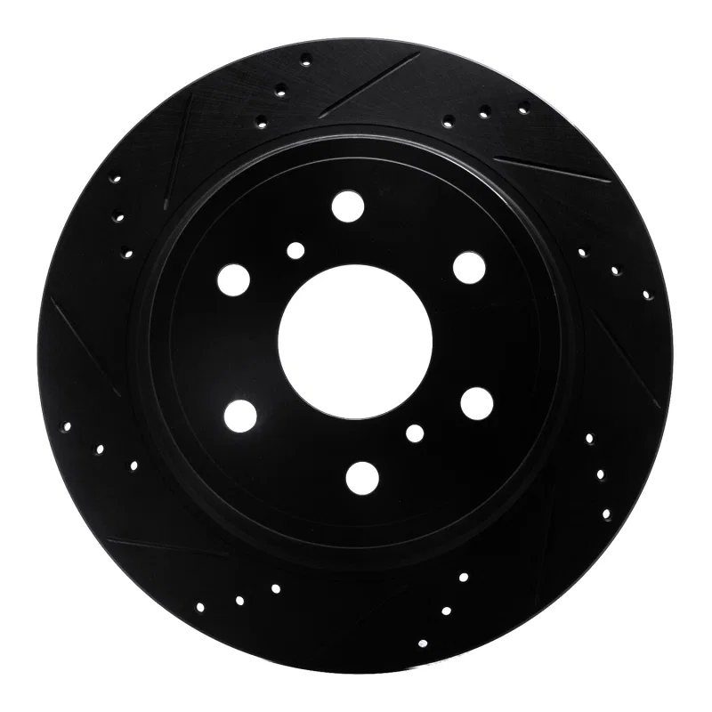R1 Concepts 633-48053L, R1 07-20 Cadillac Escalade Rear Left Drilled & Slotted Black Brake Rotor