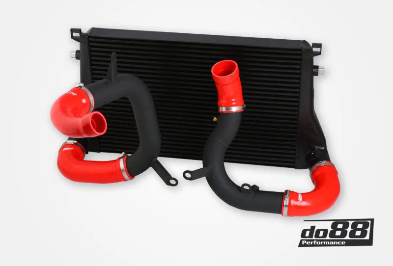 do88 BIG-340-3-R, VAG 1.8T/2.0T (MQB) BigPack Intercooler Kit w/Red Hoses