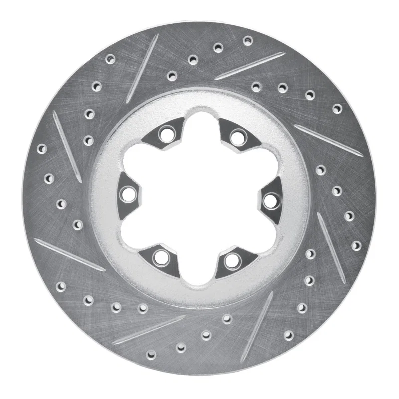 R1 Concepts 631-48049L, R1 04-08 Chevrolet Colorado Front Left Drilled & Slotted Silver Brake Rotor