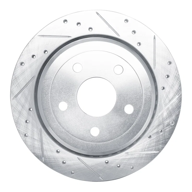 R1 Concepts 631-42006R, R1 11-25 Dodge Durango Rear Right Drilled & Slotted Silver Brake Rotor