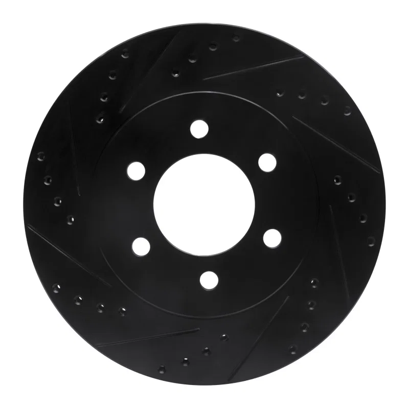 R1 Concepts 633-54183L, R1 02-06 Ford Expedition Front Left Drilled & Slotted Black Brake Rotor