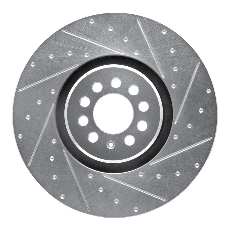 R1 Concepts 631-74025D, R1 04-06 Audi TT Quattro Right Front Drilled & Slotted Silver Brake Rotor