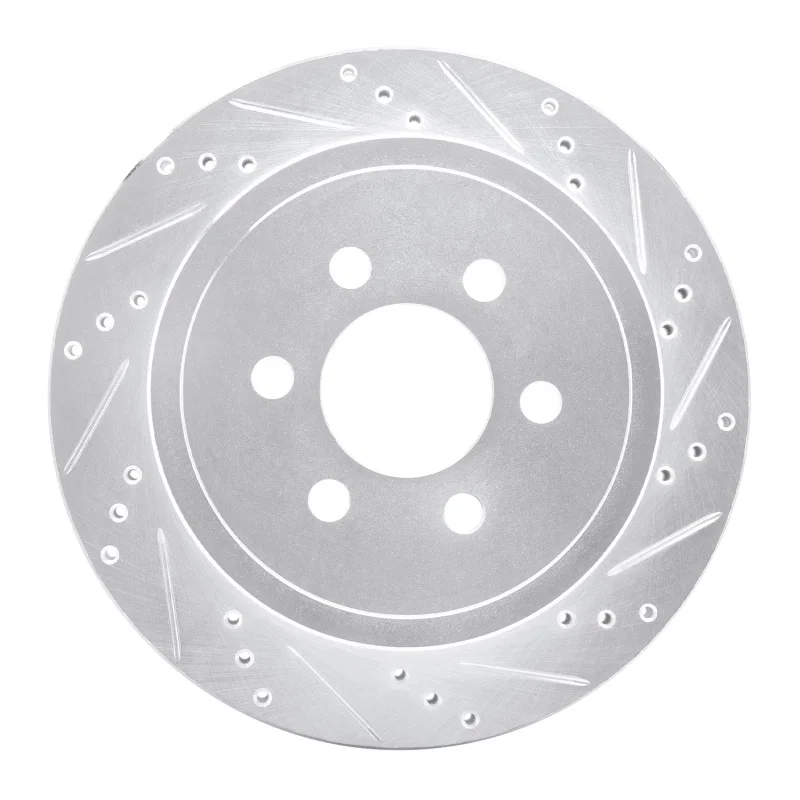 R1 Concepts 631-40101R, R1 03-03 Dodge Durango Rear Right Drilled & Slotted Silver Brake Rotor
