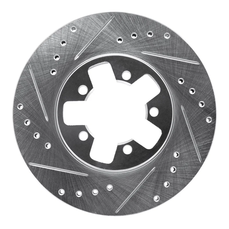 R1 Concepts 631-67017L, R1 1984-1989 Nissan 200SX Front Left Drilled & Slotted Silver Brake Rotor