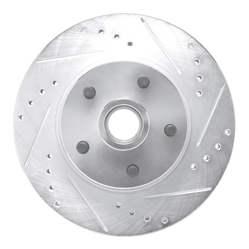 R1 Concepts 631-54008R, R1 1968-1973 Ford Country SQUIRE Front Right Drilled & Slotted Silver Brake Rotor