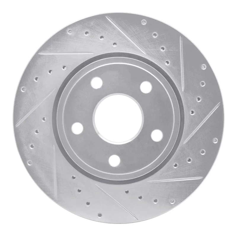 R1 Concepts 631-42005R, R1 11-22 Dodge Durango Front Right Drilled & Slotted Silver Brake Rotor