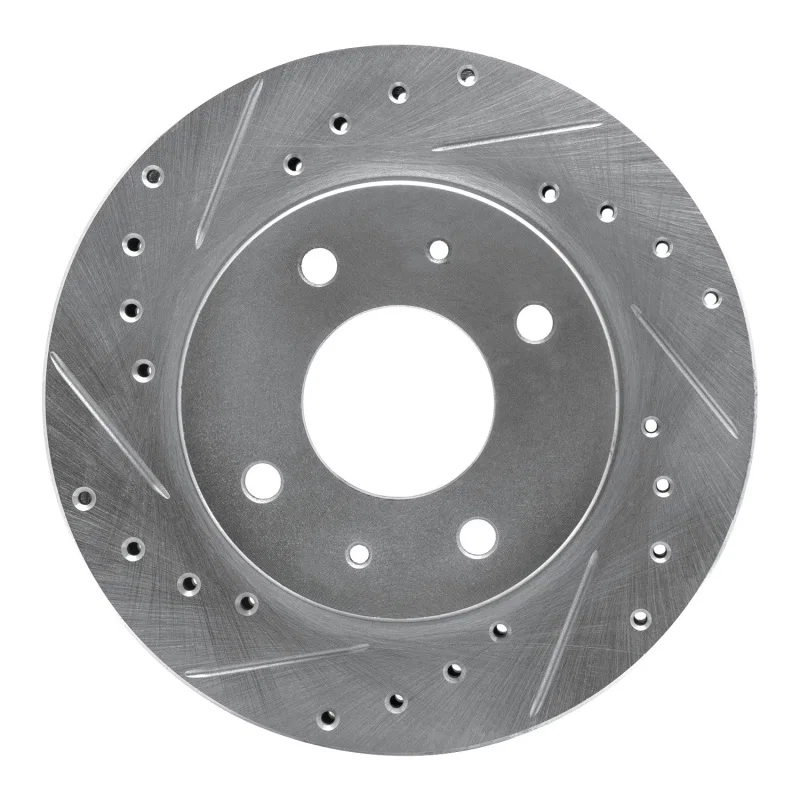 R1 Concepts 631-72006L, R1 85-91 Dodge COLT Front Left Drilled & Slotted Silver Brake Rotor
