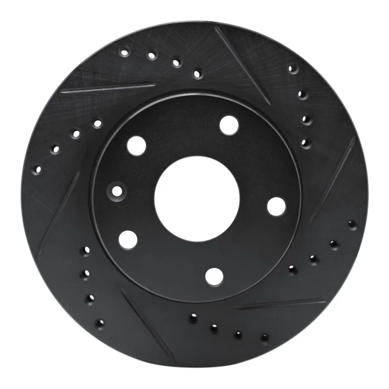 R1 Concepts 633-18001R, R1 99-02 Daewoo Leganza Front Right Drilled & Slotted Black Brake Rotor