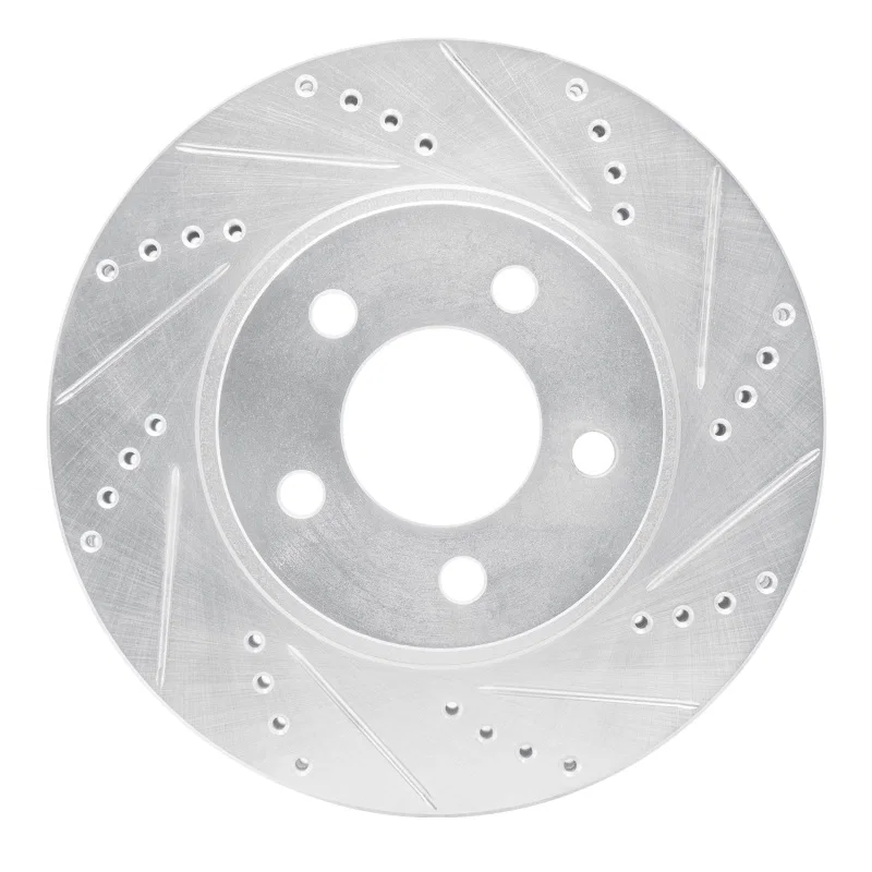 R1 Concepts 631-54171R, R1 2001-2011 Ford Explorer Sport Front Right Drilled & Slotted Silver Brake Rotor