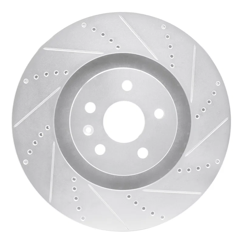 R1 Concepts 631-46029R, R1 2009-2015 Cadillac CTS Front Right Drilled & Slotted Silver Brake Rotor