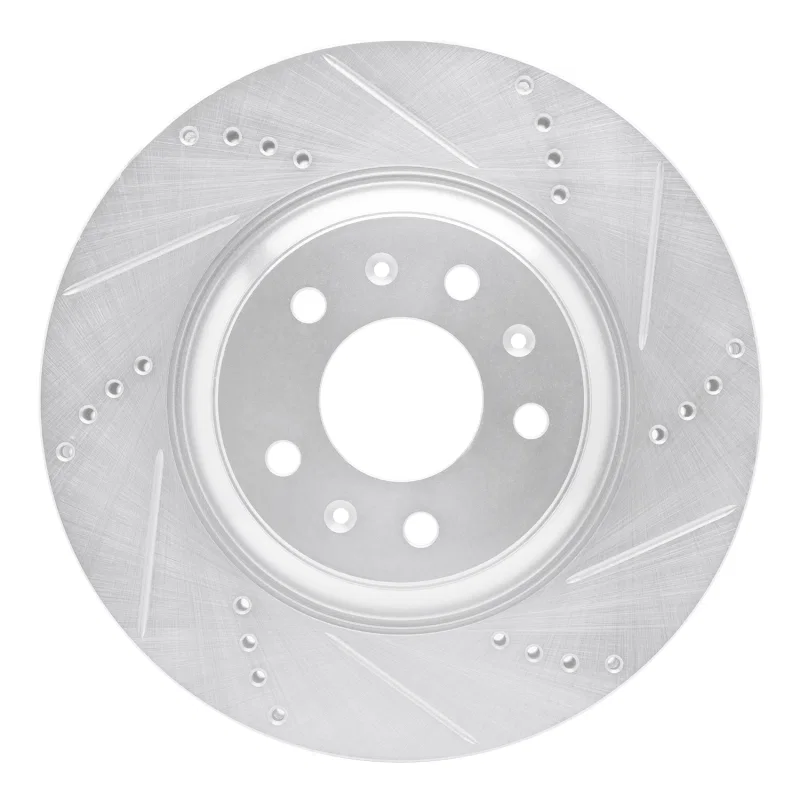 R1 Concepts 631-46017R, R1 04-08 Cadillac CTS Front Right Drilled & Slotted Silver Brake Rotor