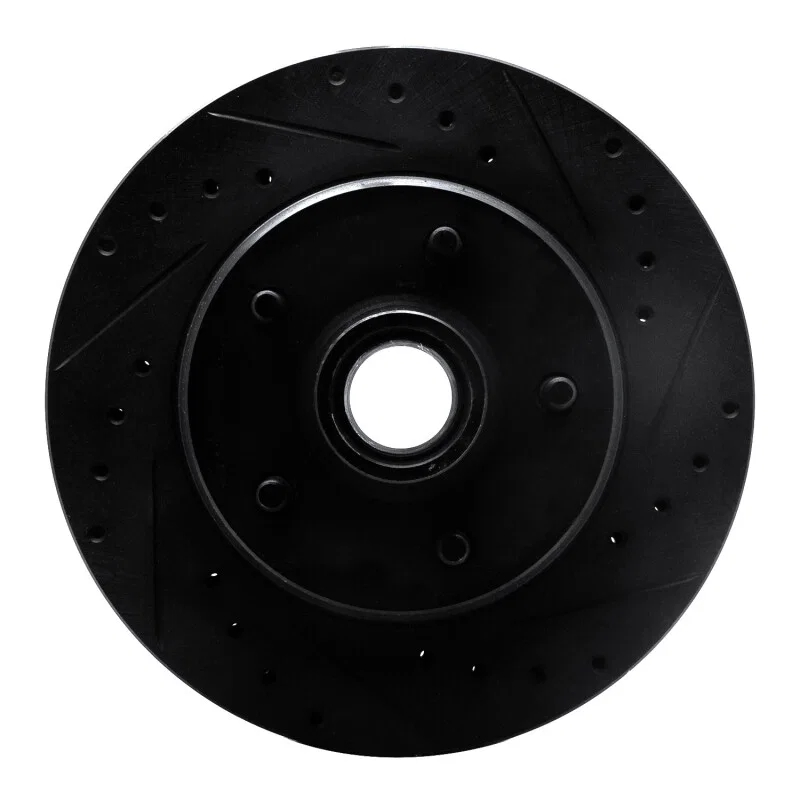 R1 Concepts 633-48015R, R1 90-02 Chevrolet ASTRO Front Right Drilled & Slotted Black Brake Rotor