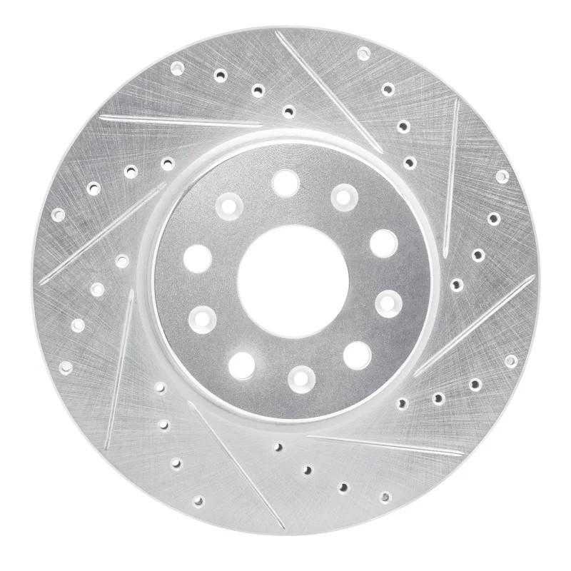 R1 Concepts 631-47055R, R1 16-25 Cadillac CT5 Front Right Drilled & Slotted Silver Brake Rotor