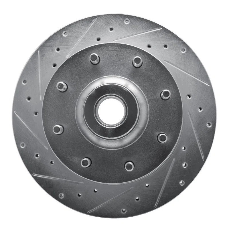 R1 Concepts 631-40059L, R1 78-97 Dodge B3500 / B2500 Front Left Drilled & Slotted Silver Brake Rotor
