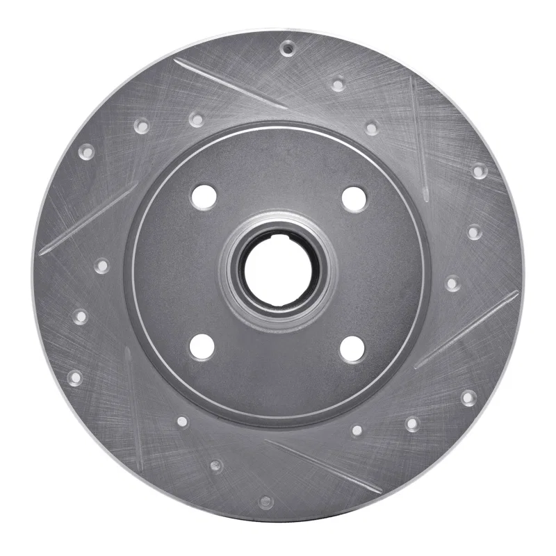 R1 Concepts 631-02004R, R1 76-84 Porsche 924 Front Right Drilled & Slotted Silver Brake Rotor
