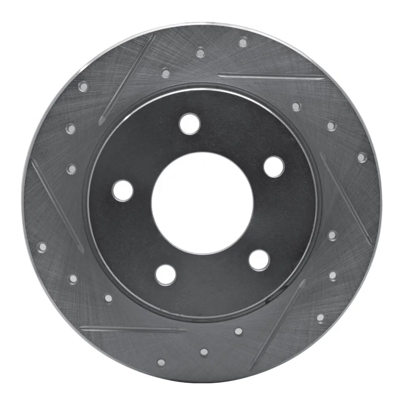 R1 Concepts 631-80039L, R1 04-13 Mazda 3 Rear Left Drilled & Slotted Silver Brake Rotor