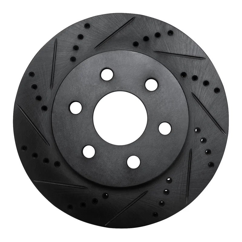 R1 Concepts 633-46010L, R1 98-99 Cadillac DEVILLE Front Left Drilled & Slotted Black Brake Rotor