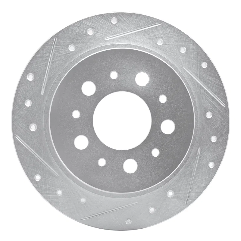 R1 Concepts 631-27020L, R1 95-97 Volvo 960 Rear Left Drilled & Slotted Silver Brake Rotor
