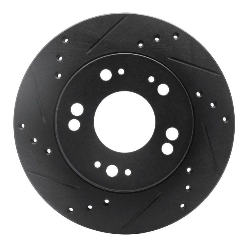 R1 Concepts 633-72023L, R1 90-05 Chrysler SEBRING Front Left Drilled & Slotted Black Brake Rotor