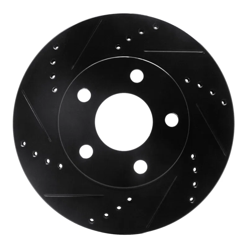 R1 Concepts 633-52011L, R1 97-05 Buick LeSabre Front Left Drilled & Slotted Black Brake Rotor