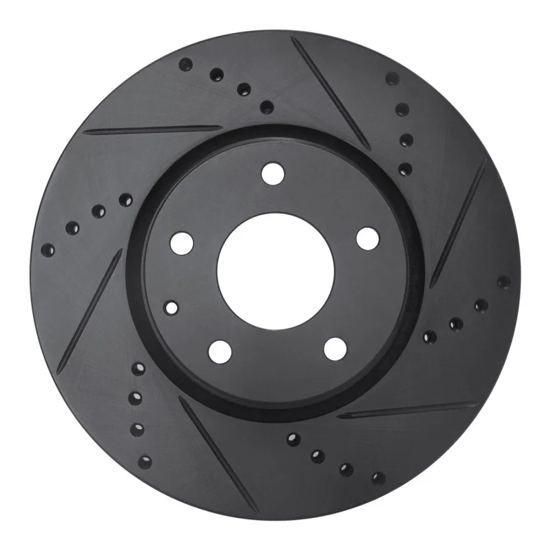 R1 Concepts 633-80076R, R1 16-25 Mazda 6 Front Right Drilled & Slotted Black Brake Rotor